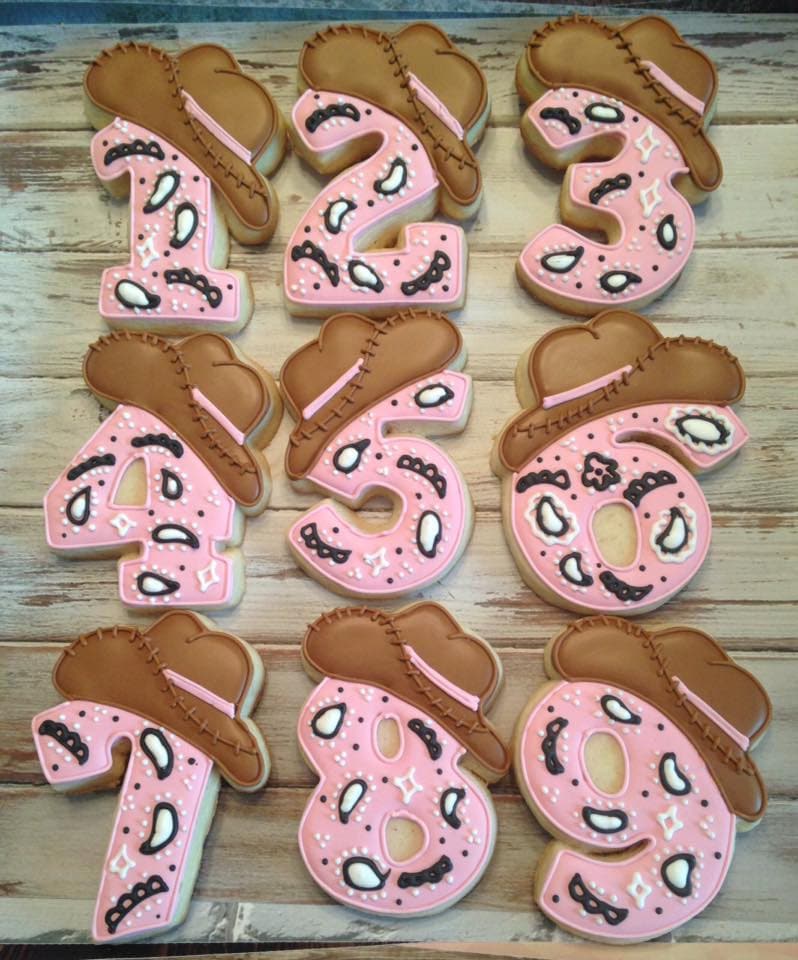 Full Number Set with Cowboy Hat for Birthday or Anniversary Cookie Cutter or Fondant Cutter and Clay Cutter