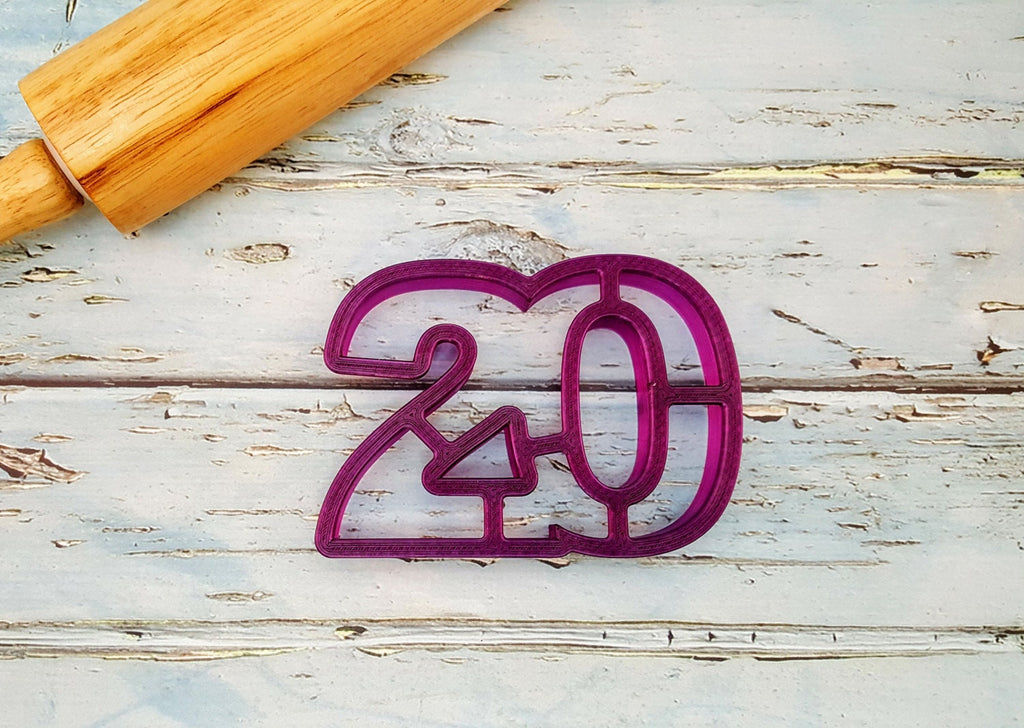 20 Twenty or Twentieth Number Cookie Cutter and Fondant Cutter and Clay Cutter