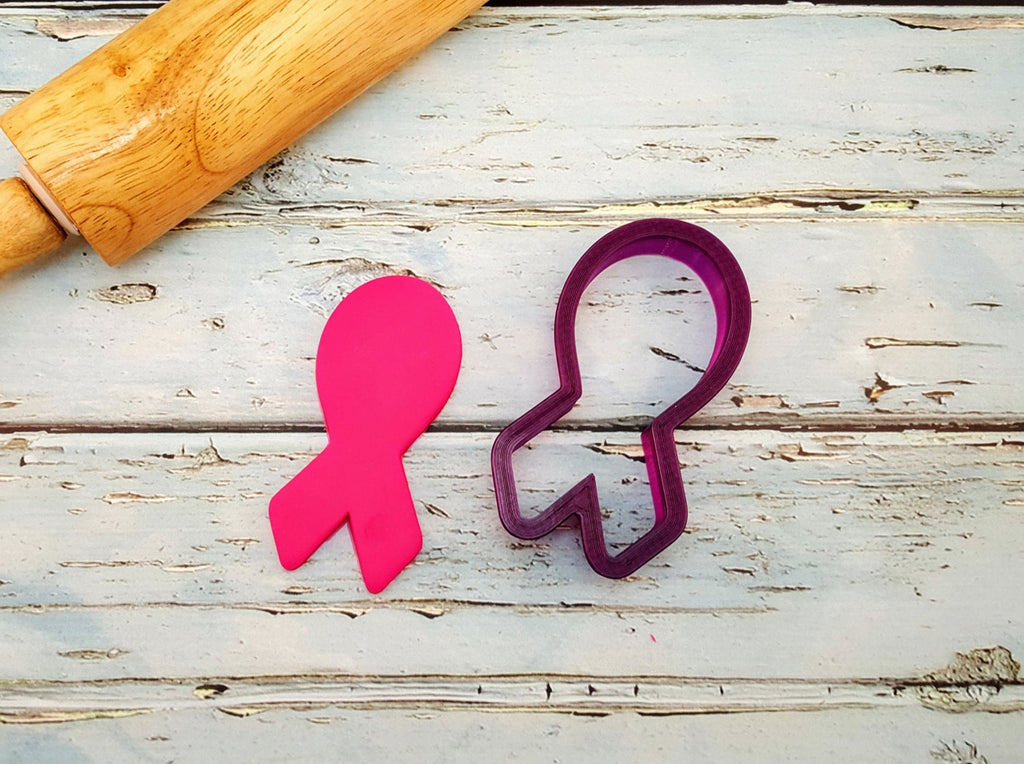 Awareness Ribbon or Memorial Ribbon Cookie Cutter and Fondant Cutter and Clay Cutter