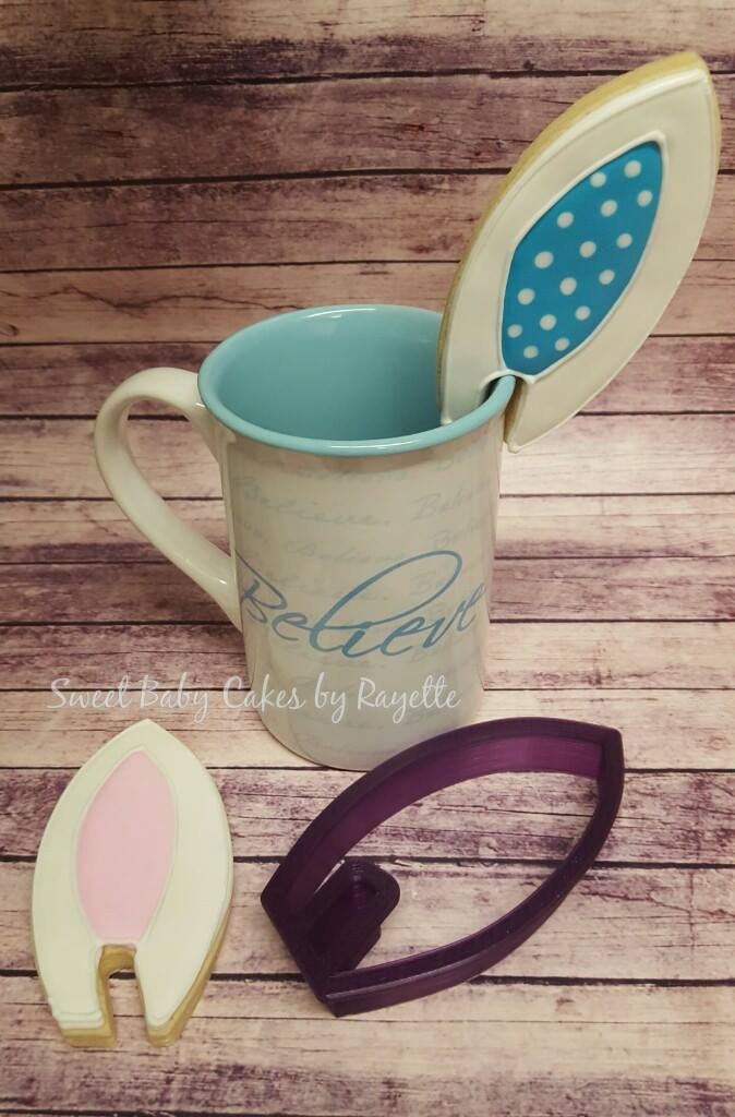 Bunny Ear Cookie Cutter and Fondant Cutter and Clay Cutter