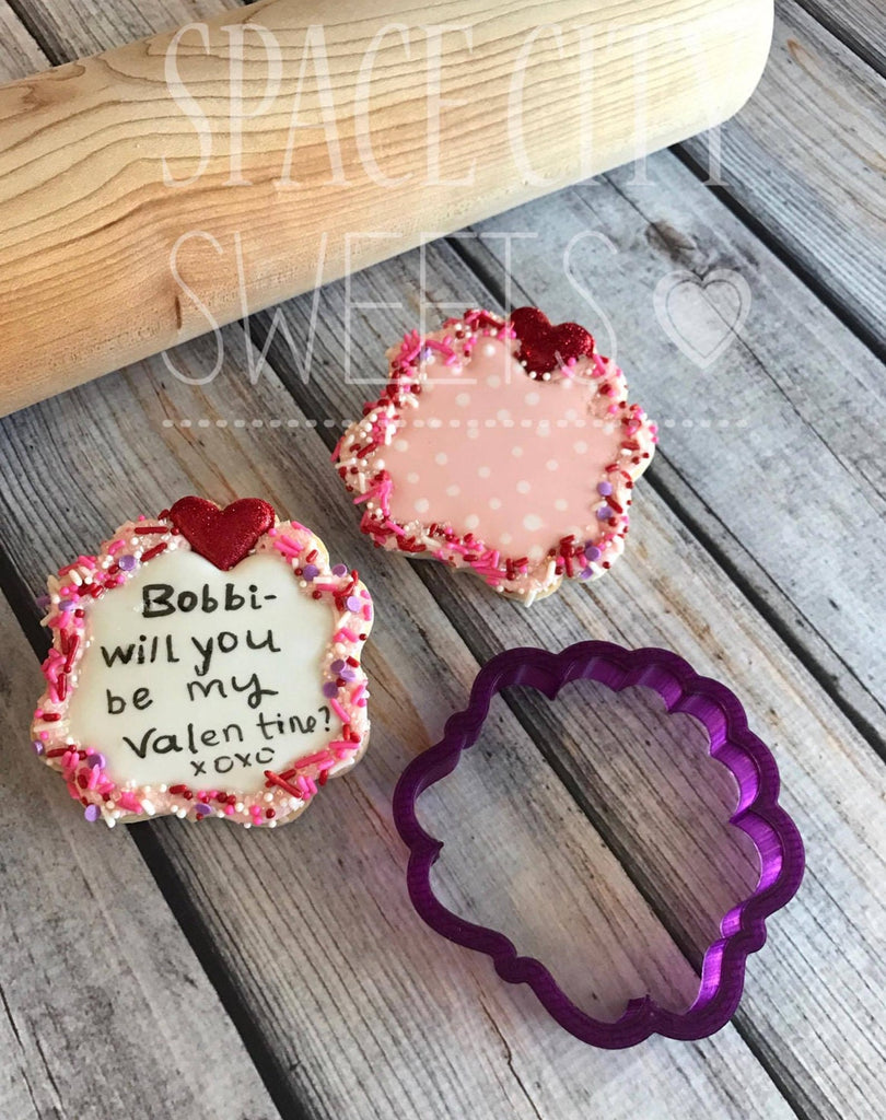 Heart Plaque Cookie Cutter and Fondant Cutter and Clay Cutter