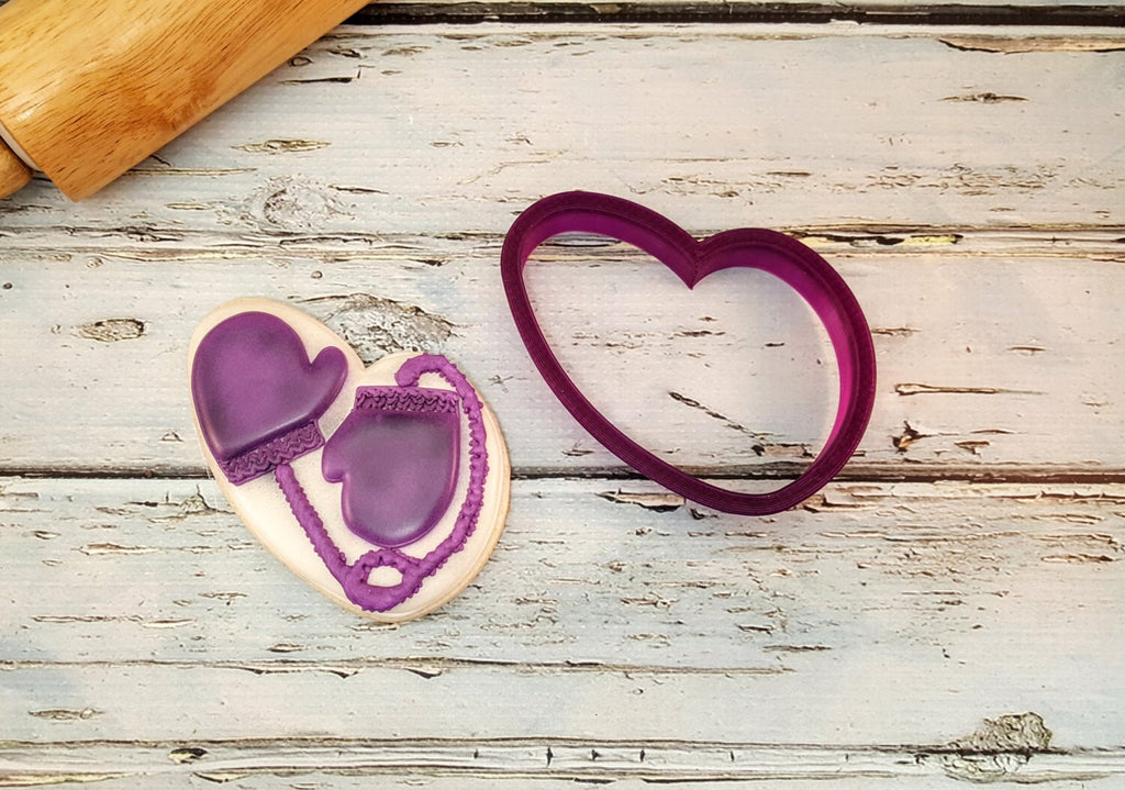 Mitten Heart or Wonky Heart Cookie Cutter or Fondant Cutter and Clay Cutter