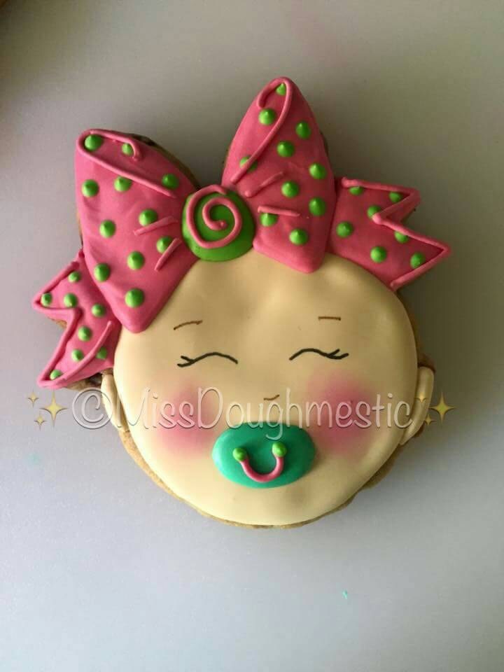 Miss Doughmestic Baby Girl Head with Bow Cookie Cutter and Fondant Cutter and Clay Cutter