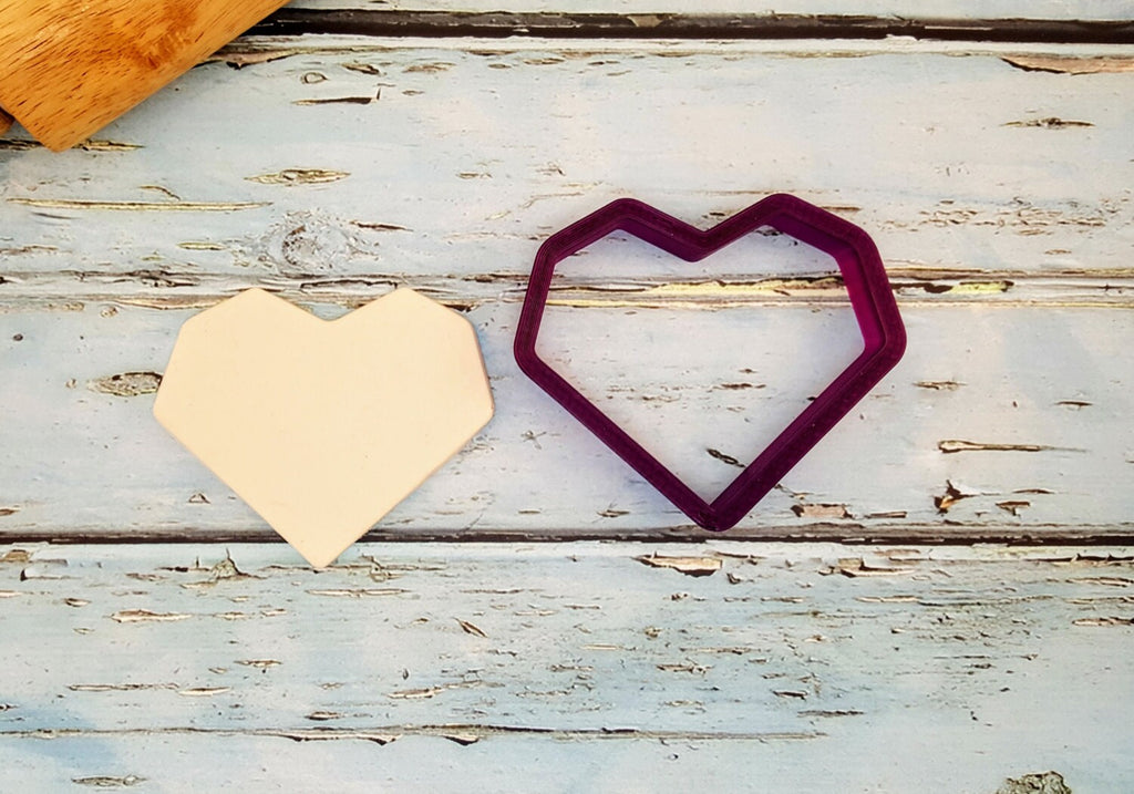 Geometric Heart Cookie Cutter and Fondant Cutter and Clay Cutter