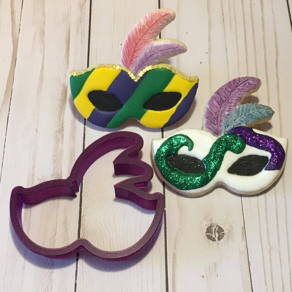 Mardi Gras Mask with Feathers Cookie Cutter and Fondant Cutter and Clay Cutter