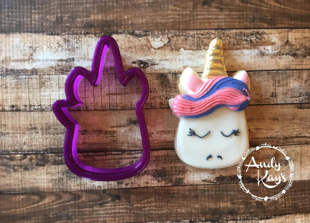 Unicorn Head #2 Cookie Cutter and Fondant Cutter and Clay Cutter