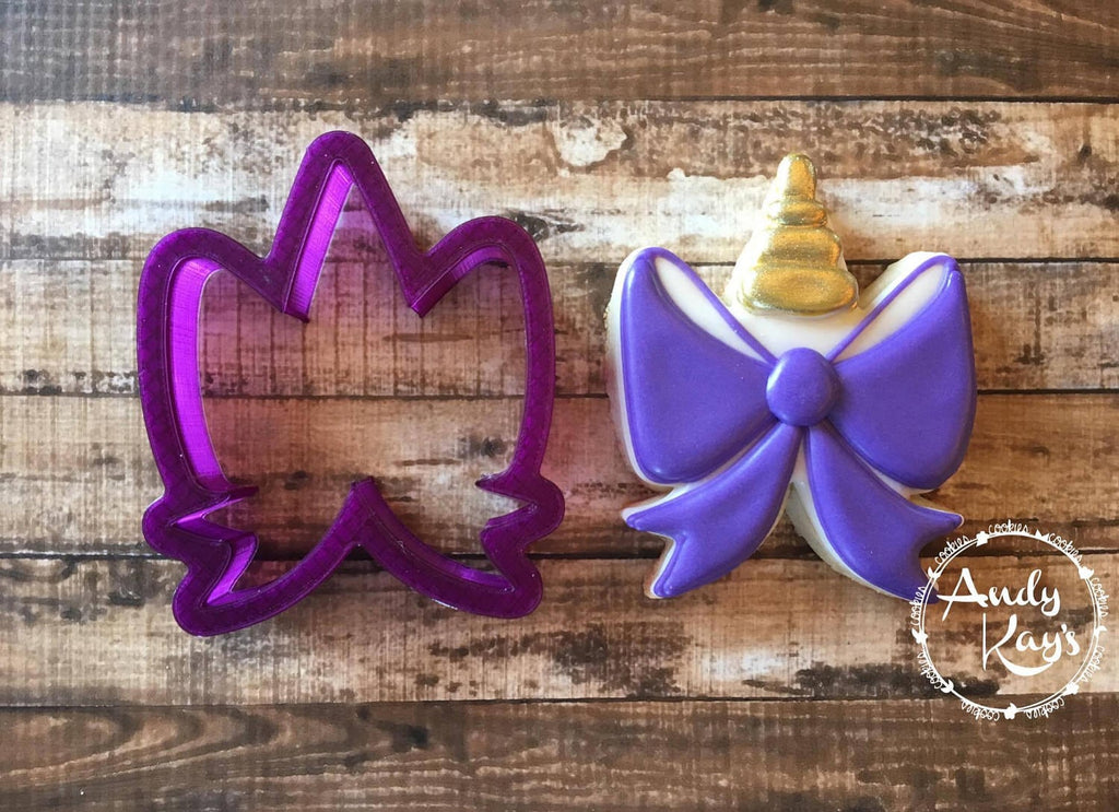 Unicorn Bow #1 Cookie Cutter and Fondant Cutter and Clay Cutter