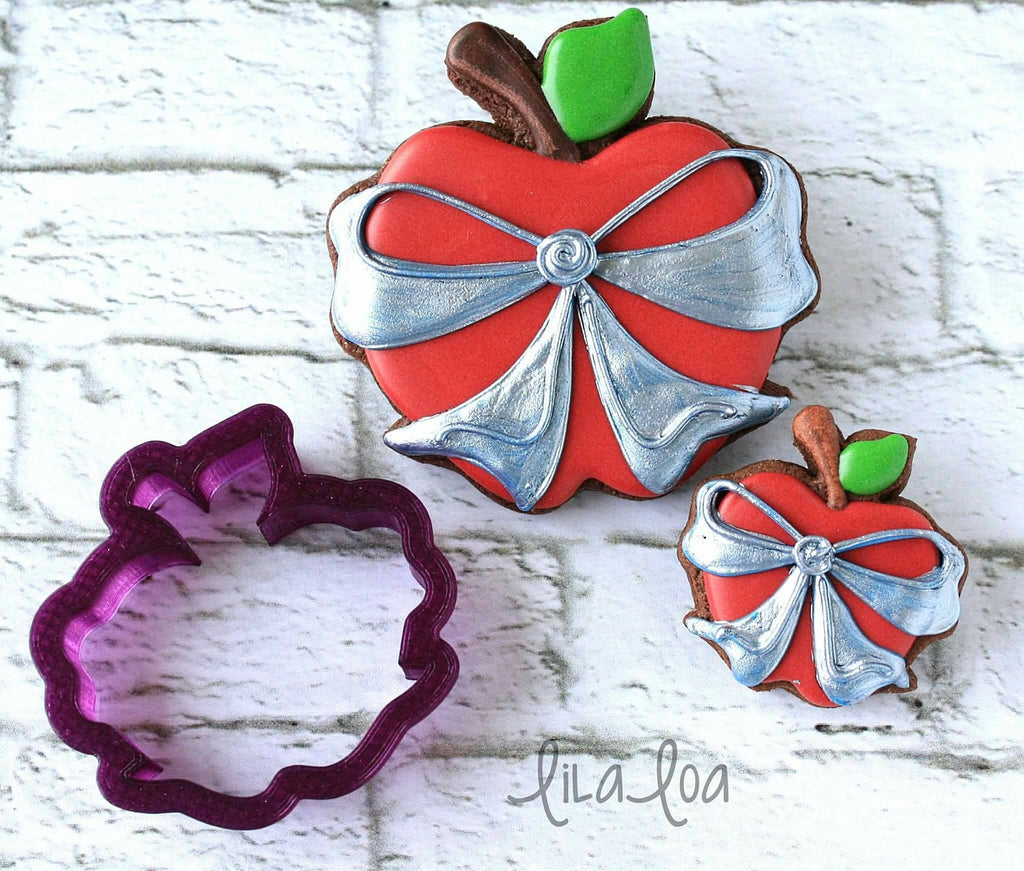 Lilaloa Apple with a Bow Cookie Cutter or Fondant Cutter and Clay Cutter