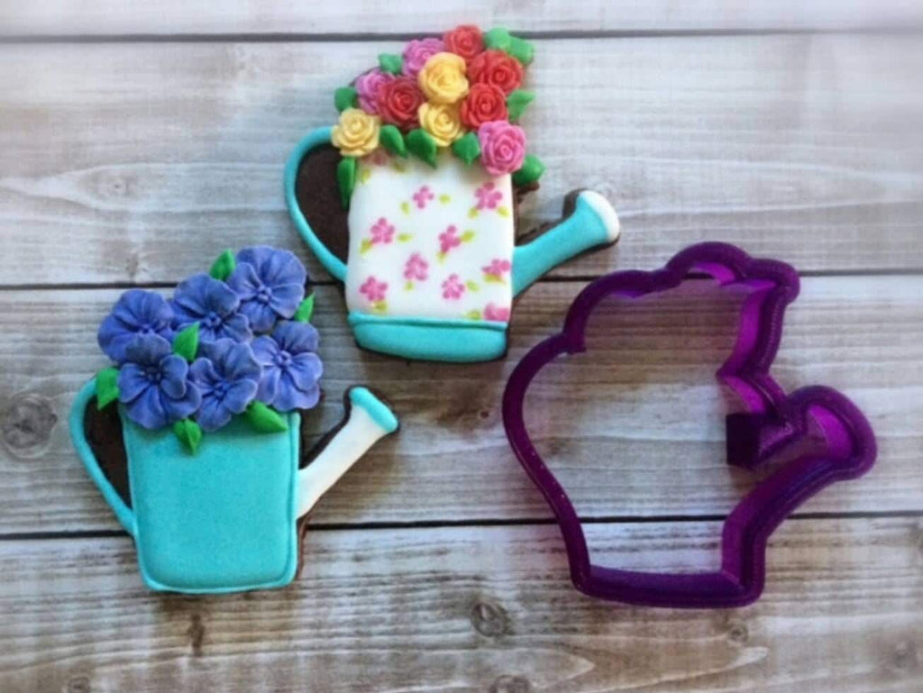 Flower Bouquet Watering Can Cookie Cutter and Fondant Cutter and Clay Cutter