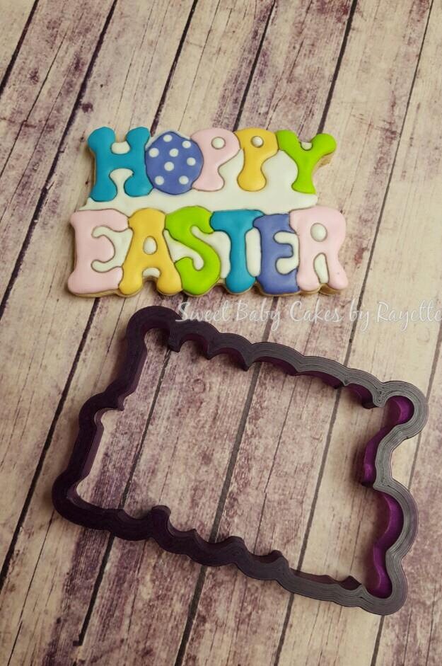 Happy Hoppy Easter Cookie Cutter and Fondant Cutter and Clay Cutter