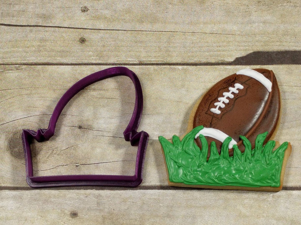 Football in Grass or Easter Egg in Grass Cookie Cutter and Fondant Cutter and Clay Cutter