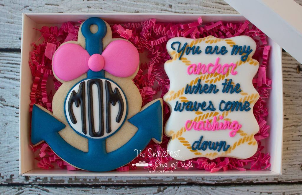 Anchor with Monogram Space Cookie Cutter or Fondant Cutter and Clay Cutter