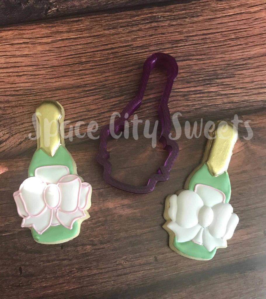 Wine or Champagne Bottle with Bow Cookie Cutter and Fondant Cutter and Clay Cutter