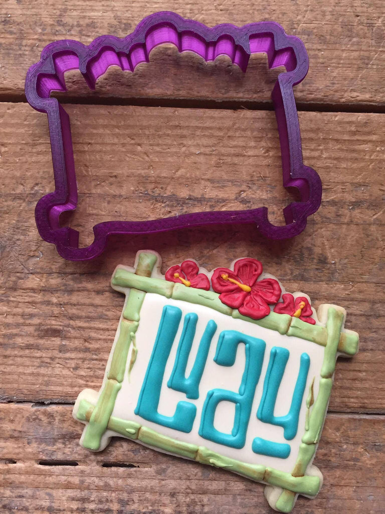 Digital STL File Download Luau Sign or Tropical Plaque Cookie Cutter and Fondant Cutter and Clay Cutter