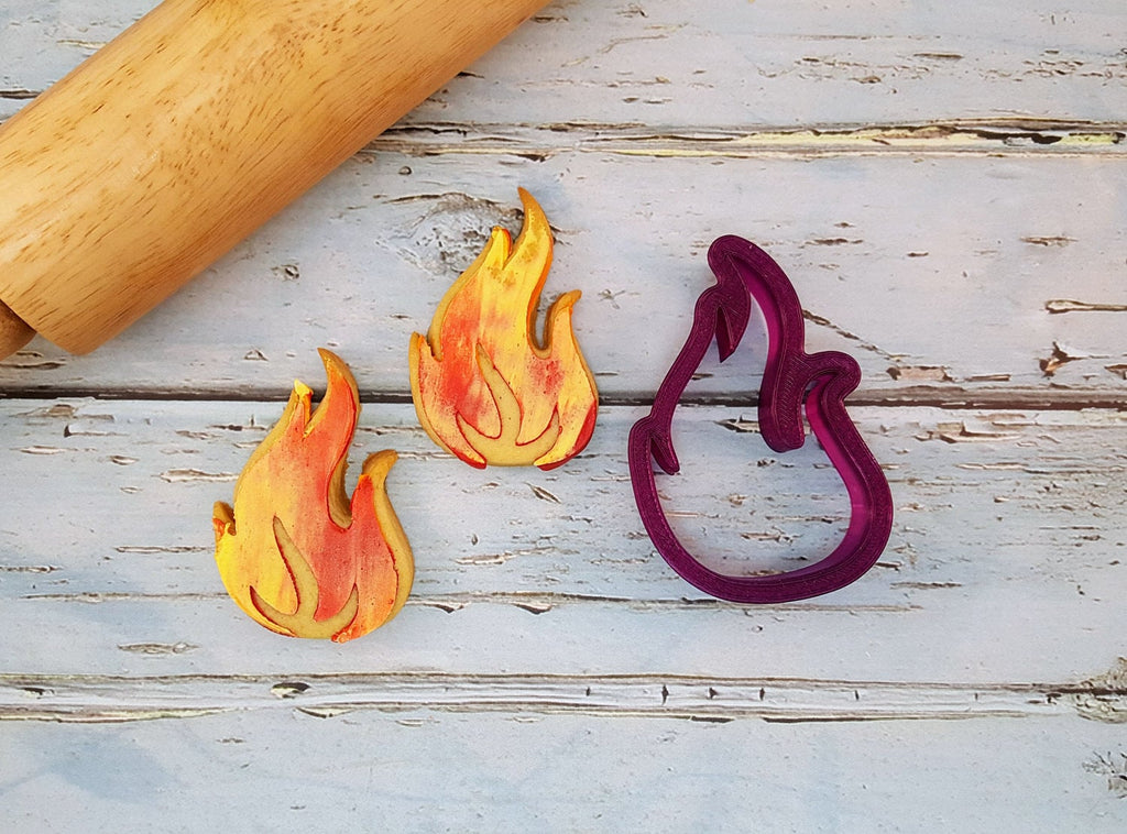 Flames or Fire or Campfire or Camp Fire Cookie Cutter and Fondant Cutter and Clay Cutter