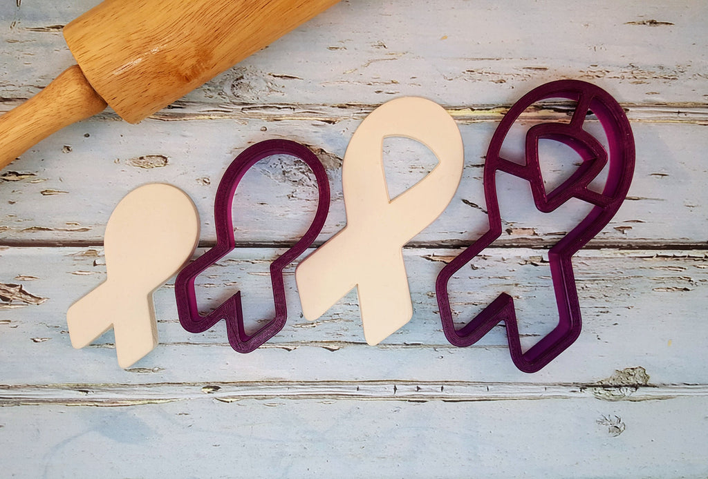 Awareness Ribbon or Memorial Ribbon Cookie Cutter and Fondant Cutter and Clay Cutter