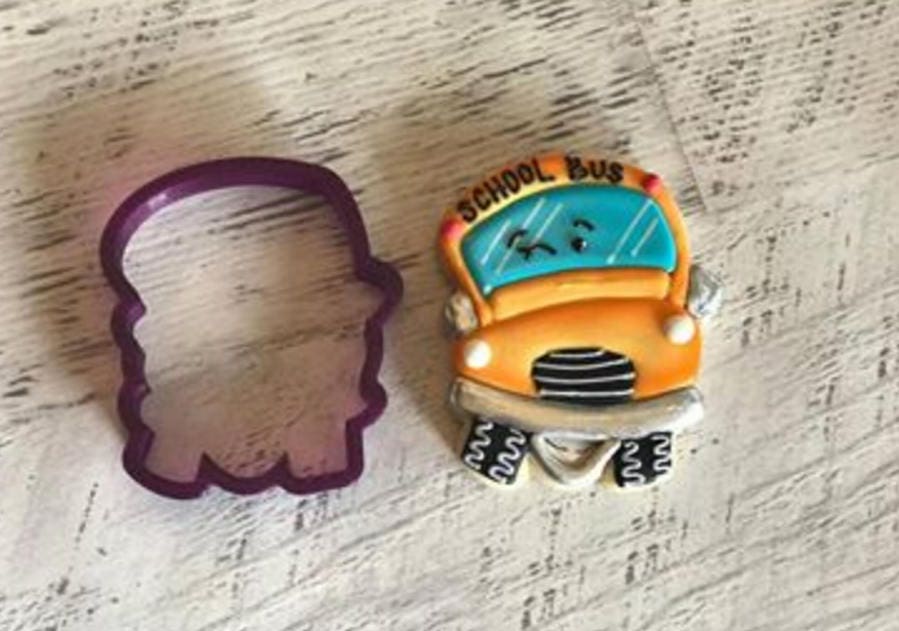 Crazy School Bus Cookie Cutter and Fondant Cutter and Clay Cutter