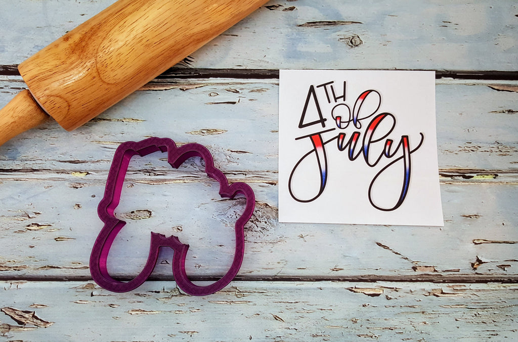 4th of July Hand Lettered Cookie Cutter and Fondant Cutter and Clay Cutter