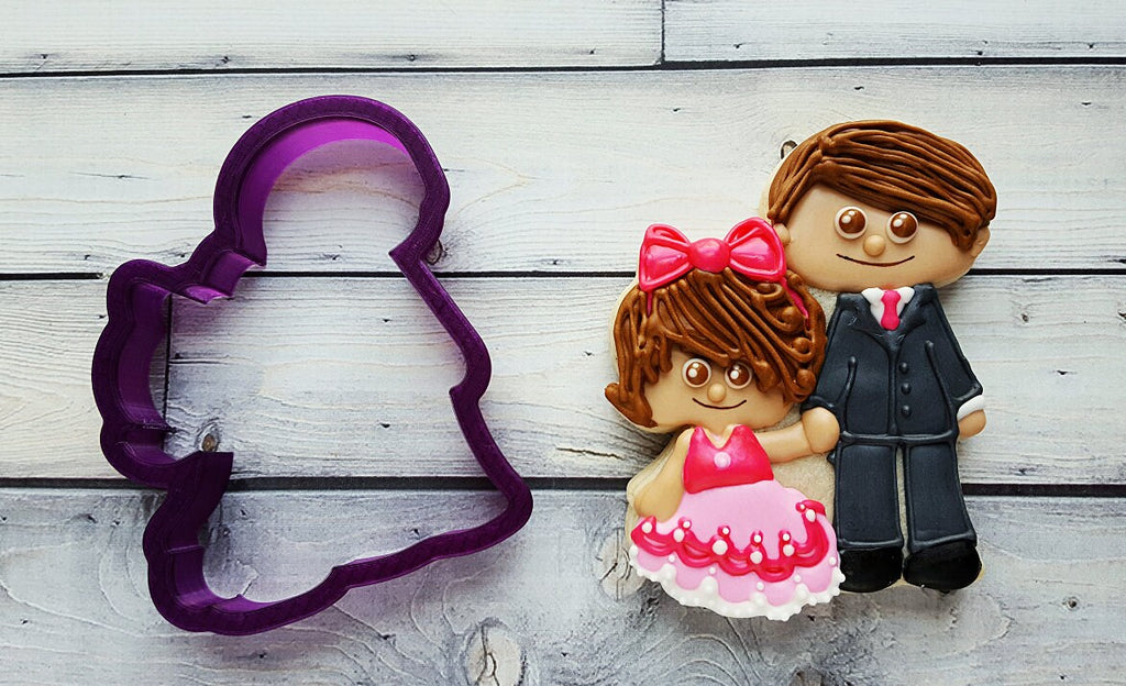 Dad and Daughter or Man and Girl Cookie Cutter and Fondant Cutter