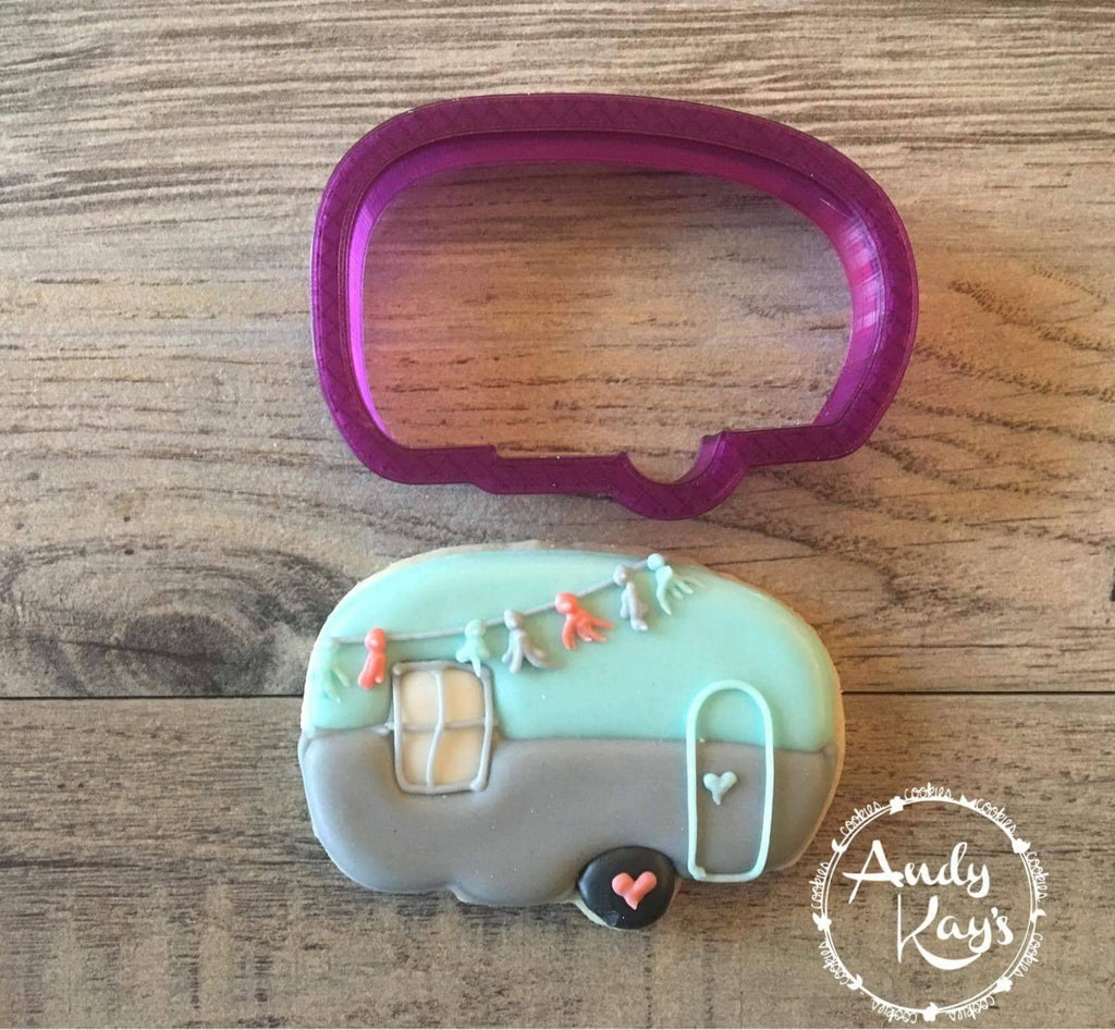 Camper or Glamper Cookie Cutter and Fondant Cutter and Clay Cutter