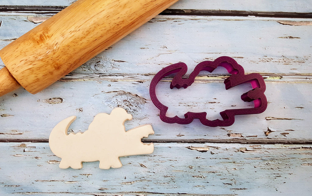 Mardi Gras Crocodile Cookie Cutter and Fondant Cutter and Clay Cutter