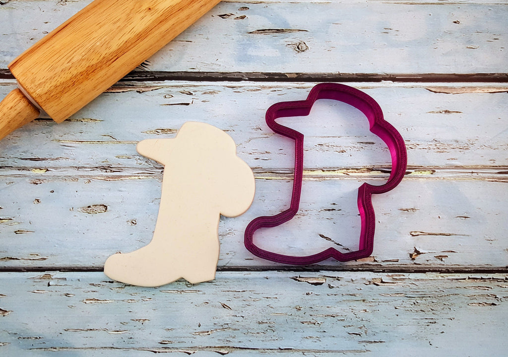 Cowboy Boot with Hat or Drill Boot with Hat Cookie Cutter and Fondant Cutter and Clay Cutter