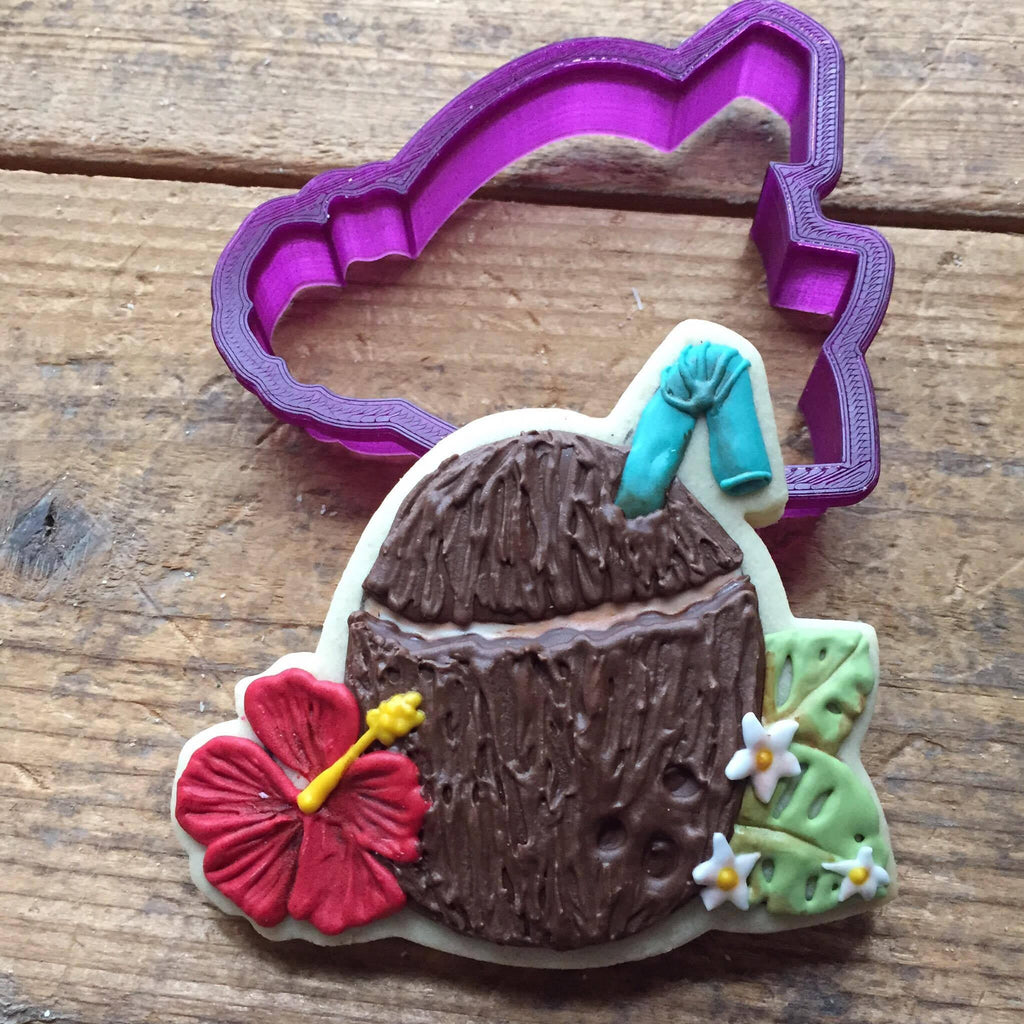 Tropical Coconut Drink Cookie Cutter and Fondant Cutter and Clay Cutter