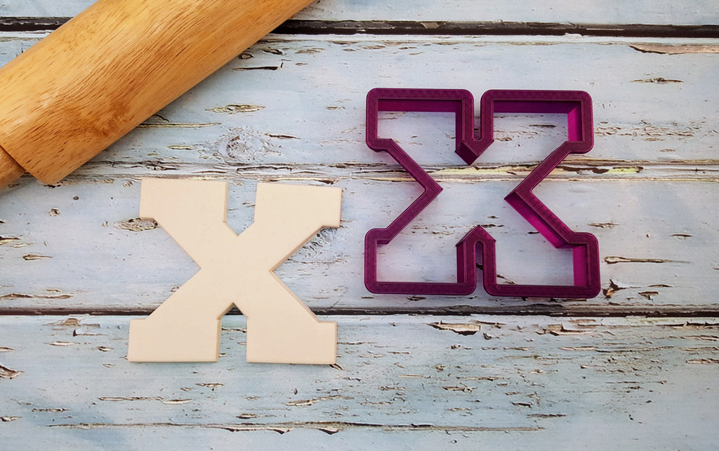 Varsity Letter X Cookie Cutter and Fondant Cutter and Clay Cutter