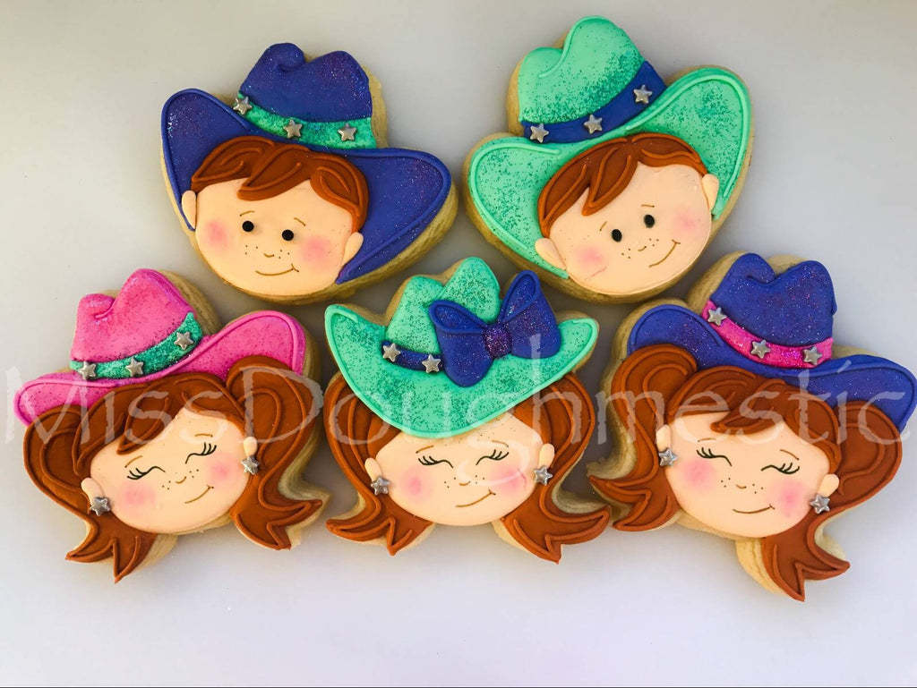 Miss Doughmestic Cowboy and Cowgirl Cookie Cutter or Fondant Cutter and Clay Cutter