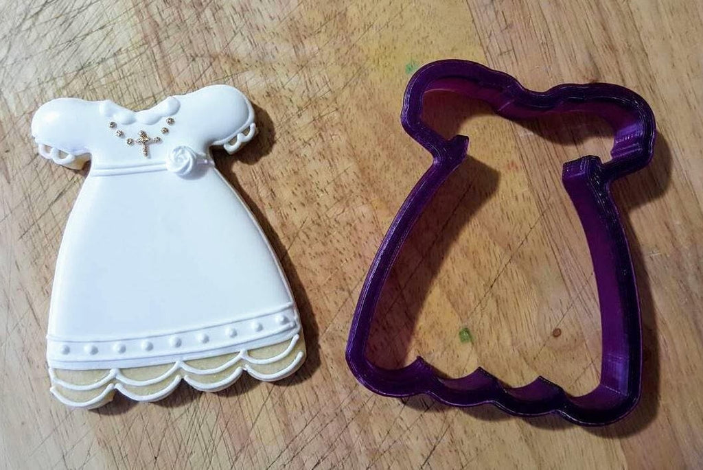 Dress Princess Baptismal Cookie Cutter or Fondant Cutter and Clay Cutter