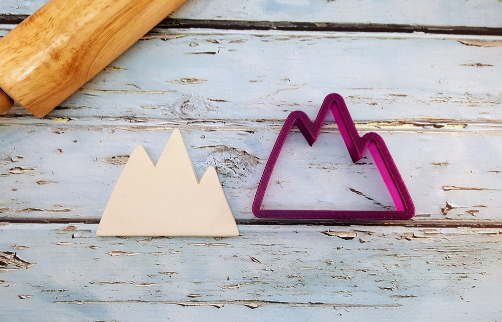 Mountains or Three Peaked Mountain Cookie Cutter and Fondant Cutter and Clay Cutter