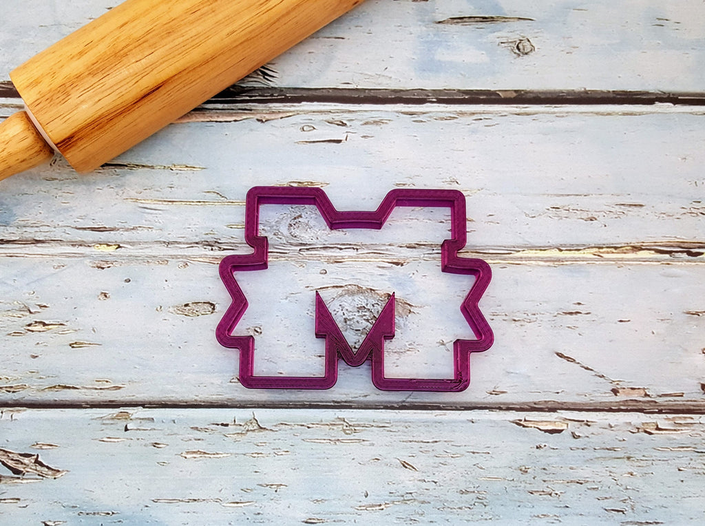 Varsity Letter M with Banner Cookie Cutter and Fondant Cutter and Clay Cutter