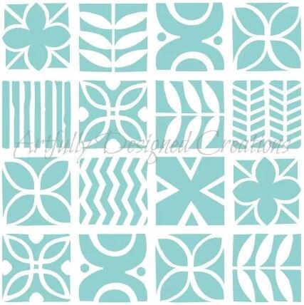 Tapa Cloth Background Stencil by Artfully Designed Creations