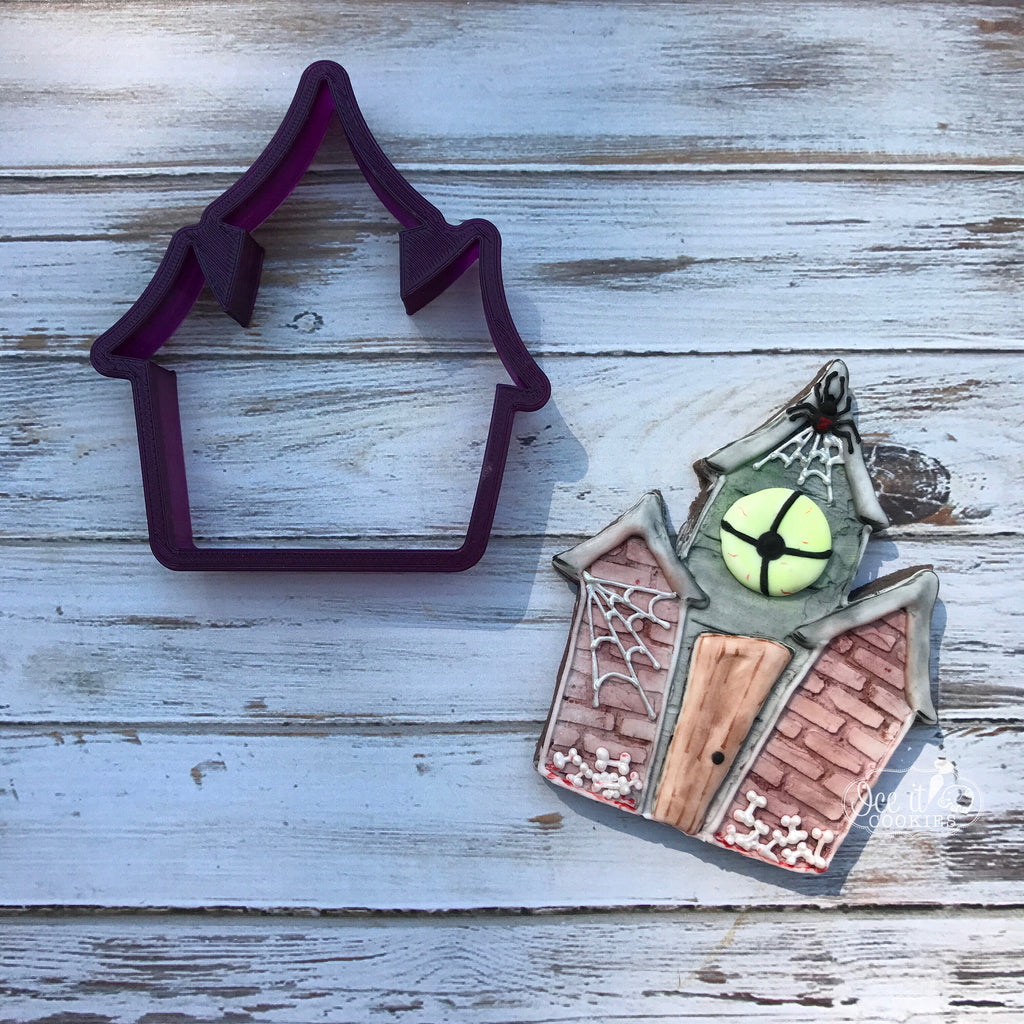 Haunted House or Creepy House Cookie Cutter or Fondant Cutter and Clay Cutter