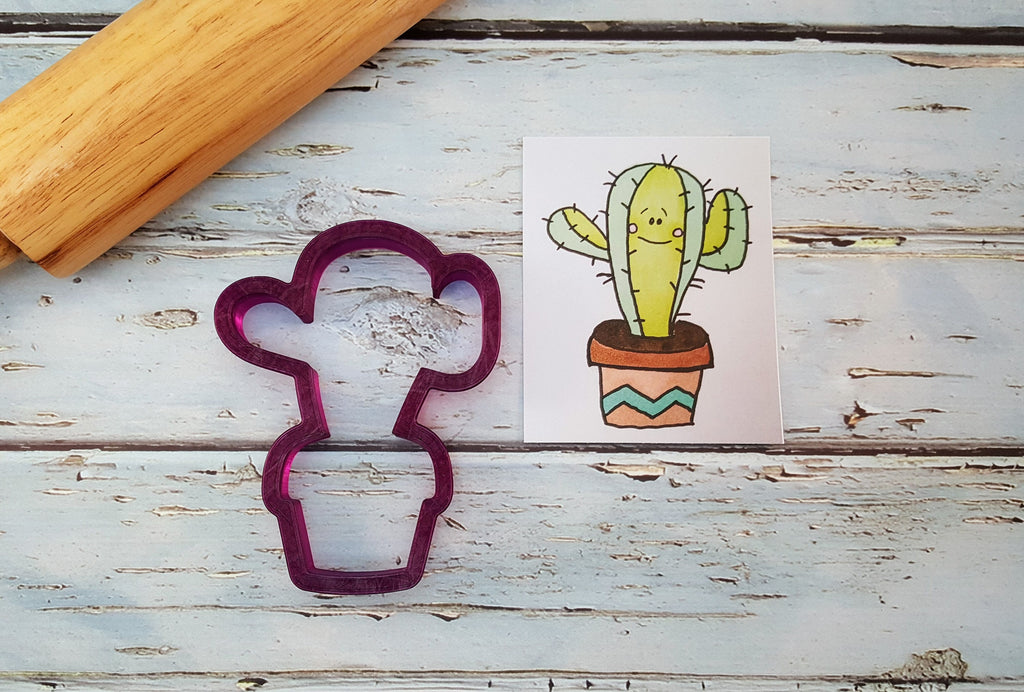 Michelle's Cactus in a Pot #2 Cookie Cutter and Fondant Cutter and Clay Cutter