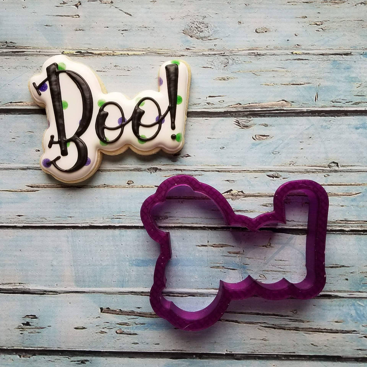 Boo! Hand Lettered Cookie Cutter with Optional Stencil – Bobbi's Cutters