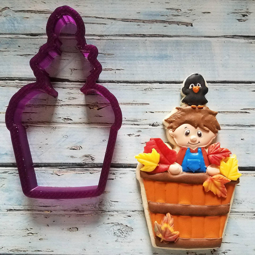 Boy in Apple Barrel Cookie Cutter and Fondant Cutter and Clay Cutter