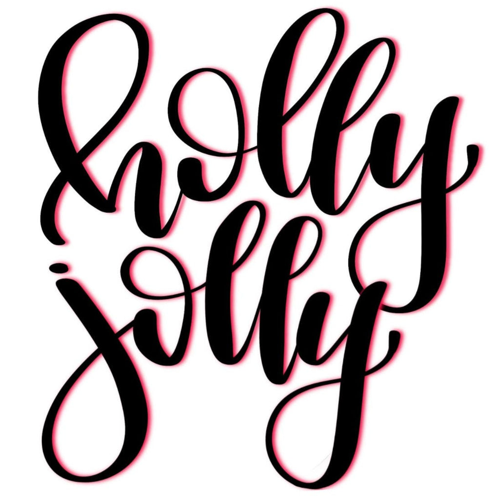 Holly Jolly Hand Lettered Cookie Cutter and Fondant Cutter and Clay Cutter with Optional Stencil