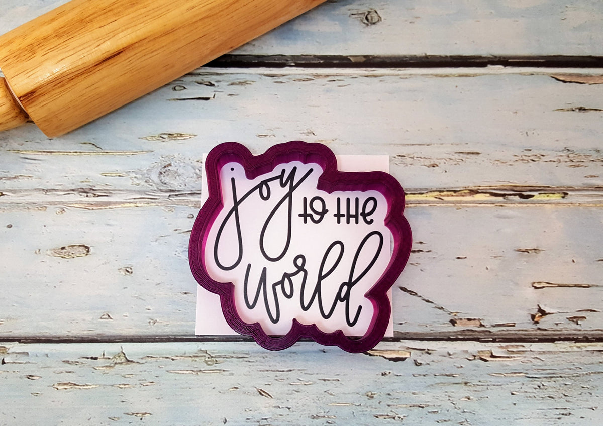 Joy to the World Hand Lettered Cookie Cutter with Optional Stencil ...