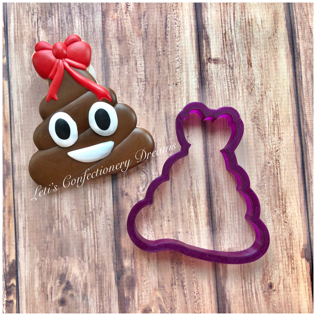 Bow Poop Emoji Cookie Cutter and Fondant Cutter and Clay Cutter