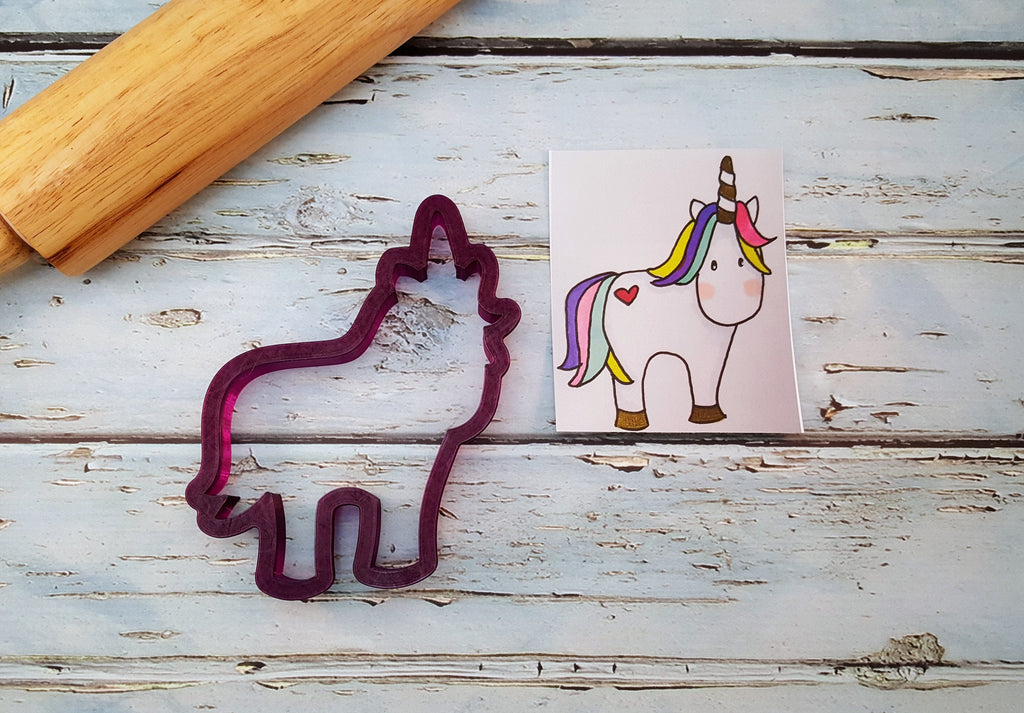 Full Body Unicorn #3 Cookie Cutter and Fondant Cutter and Clay Cutter