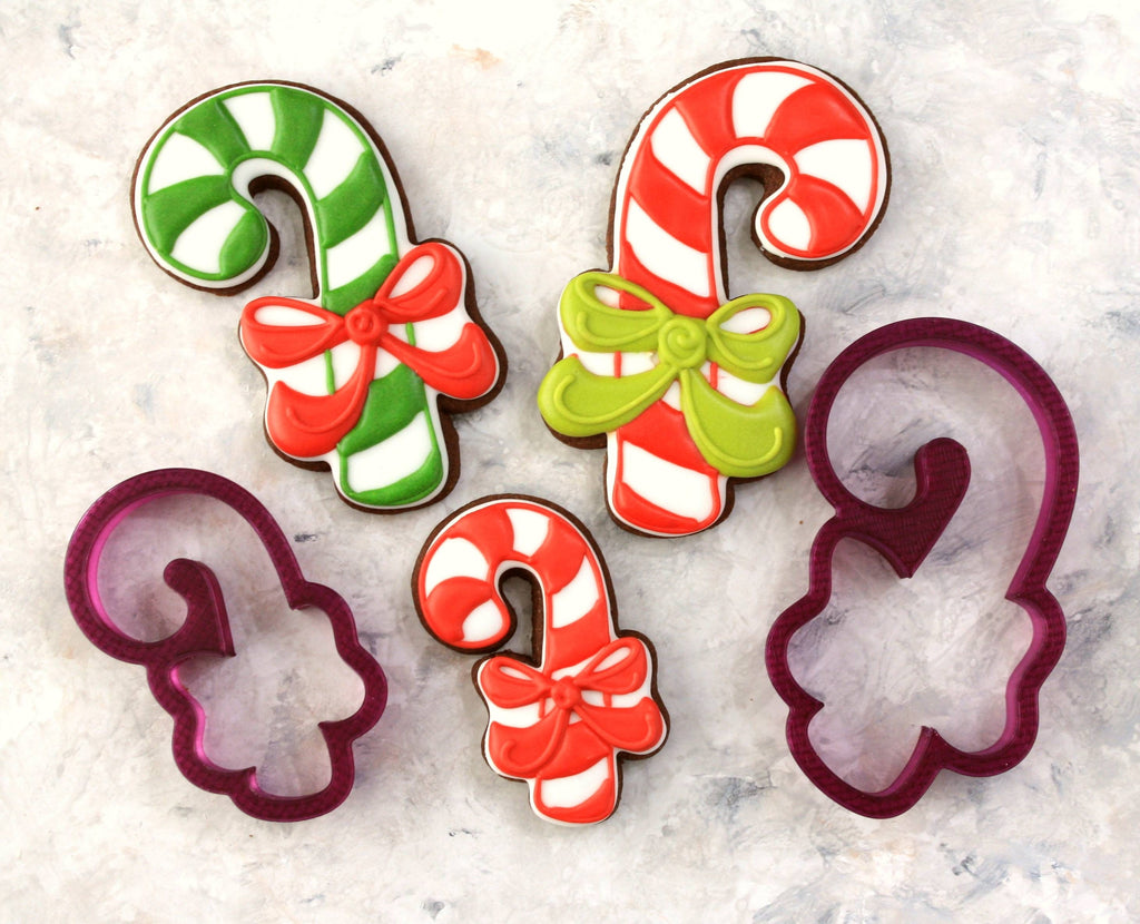 Lilaloa Candy Cane with a Bow Cookie Cutter or Fondant Cutter and Clay Cutter