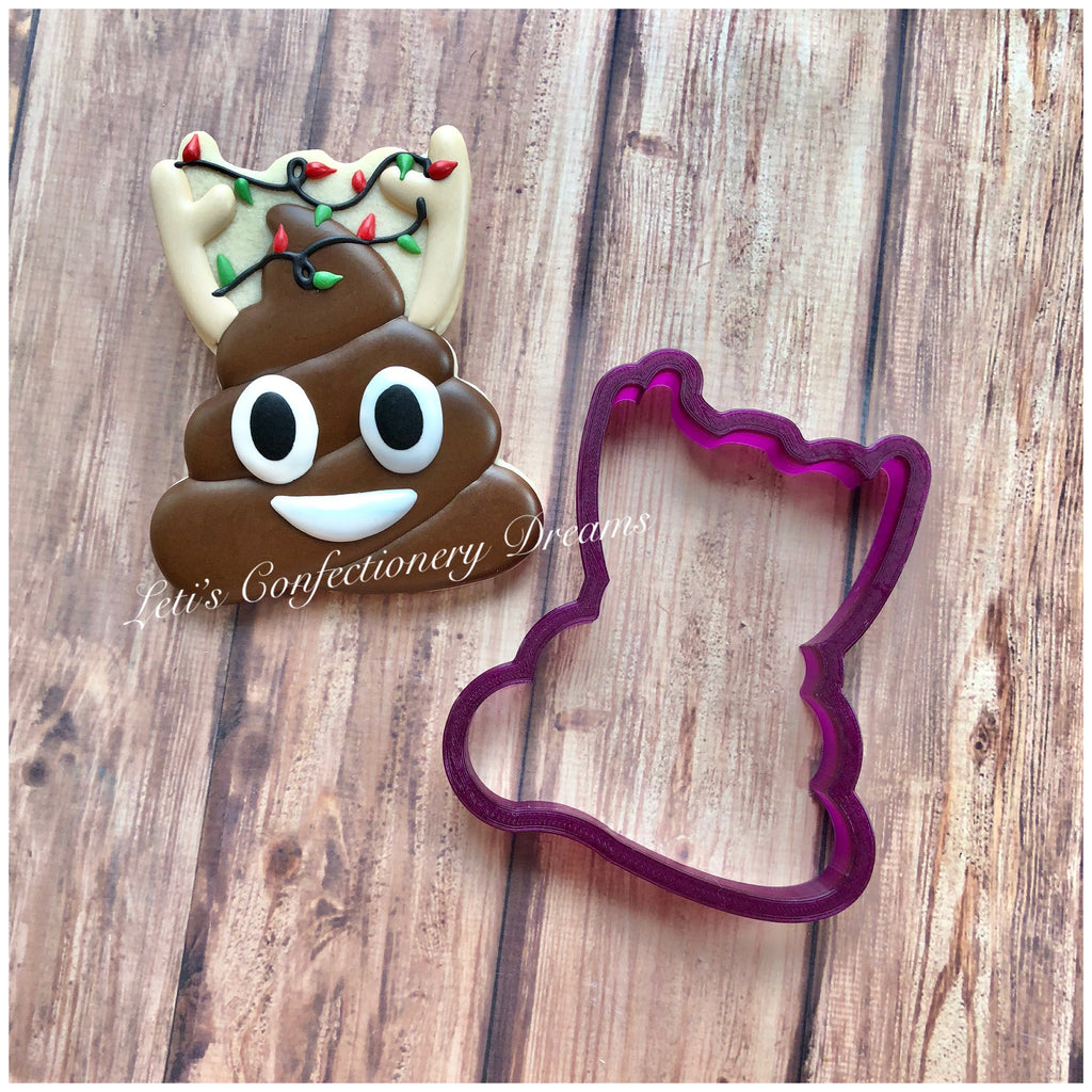 Reindeer Poop Emoji Cookie Cutter and Fondant Cutter and Clay Cutter