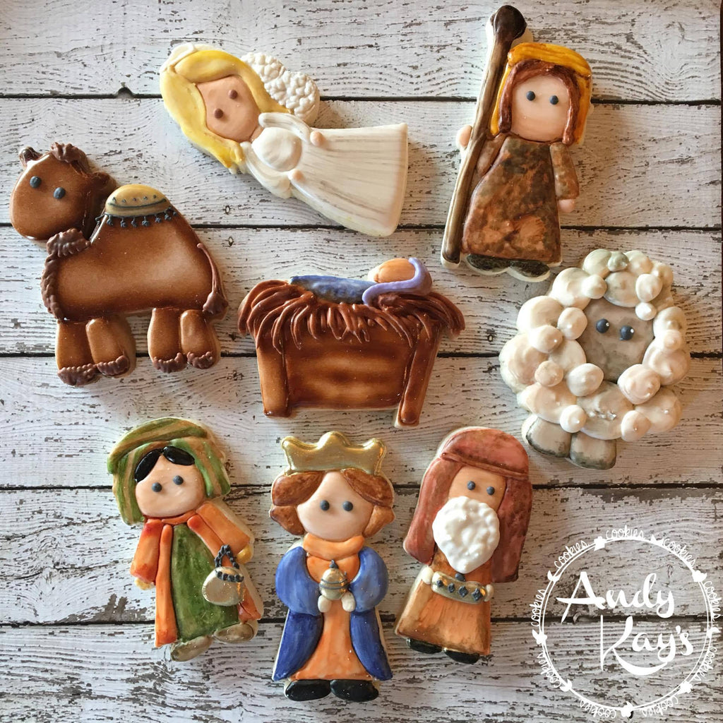 Complete Nativity Scene - 10 cutters - Now including Manger & Donkey Cookie Cutter and Fondant Cutter and Clay Cutter