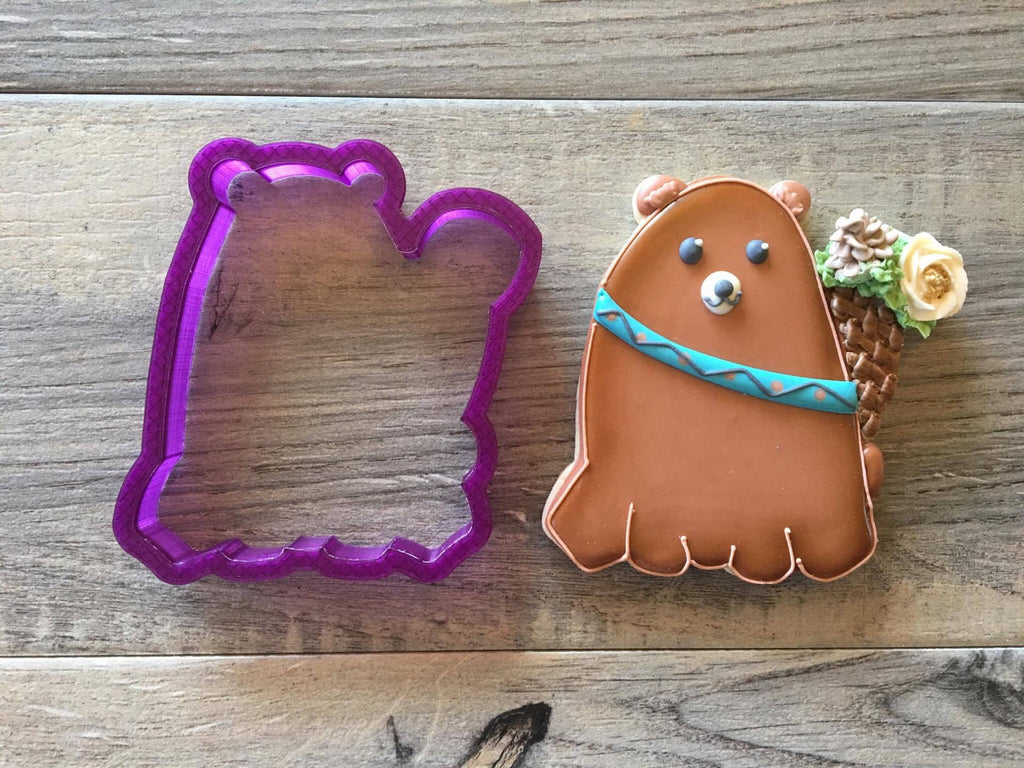 Tribal Bear or Bear with Quiver of Arrows Cookie Cutter or Fondant Cutter and Clay Cutter