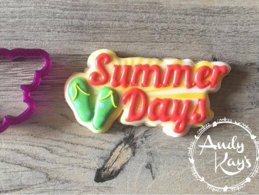 Summer Days Plaque Cookie Cutter and Fondant Cutter and Clay Cutter