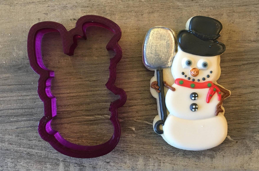 Snowman with Shovel Cookie Cutter or Fondant Cutter and Clay Cutter