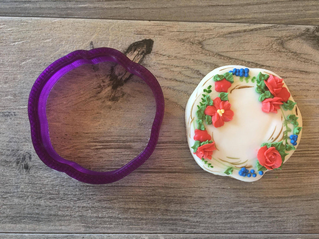 Wreath or Wonky Circle Cookie Cutter or Fondant Cutter and Clay Cutter