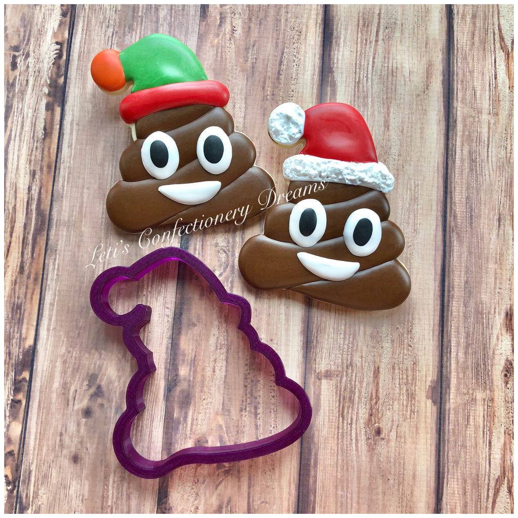 Santa Poop Emoji Cookie Cutter and Fondant Cutter and Clay Cutter