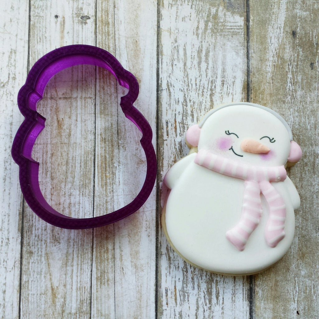 Snowman with Earmuffs Cookie Cutter or Fondant Cutter and Clay Cutter